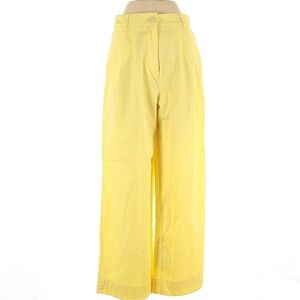 NWT LOFT Butter Yellow Poplin Pleated High Waisted Wide Leg Pant Trousers Size 2
